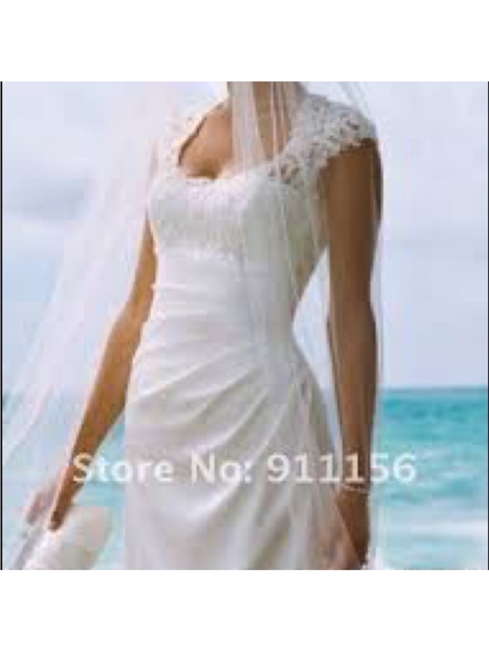 David’s Bridal Wedding Gown T3342 Size 16 Lace Cap Sleeve White